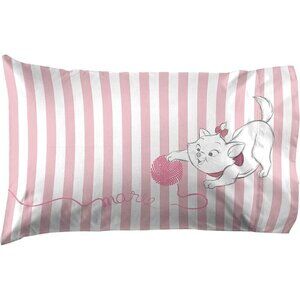 Jay Franco Aristocats Marie Cat & Yarn Pillowcase - Double Sided Kids Bedding